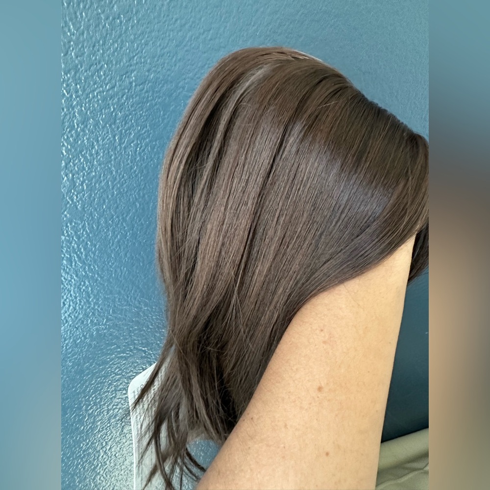 Natural Dark Brown Women’s Clip-In/Topper Hairpiece - Sleek Layered Style - Picture 11 of 14